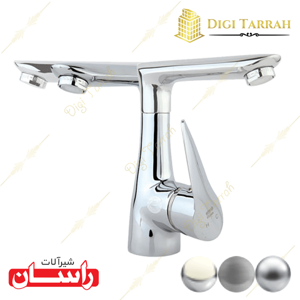 شیرآلات راسان شیر روشویی متحرک رابیت کروم